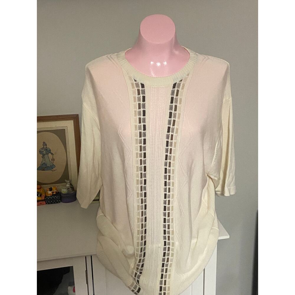 Vintage Inserch Ivory Knit Sweater – XL